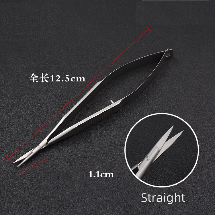 Tandsaks i titanium/rustfrit stål, oftalmologiske instrumenter til øjenkirurgi, 12.5cm hornhindesakse: Dyb blå