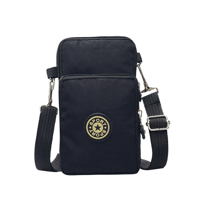 Kvinders cross-body mobiltelefon skulderrem pung pose pung mobiltelefon tasker bolsa feminina: Sort