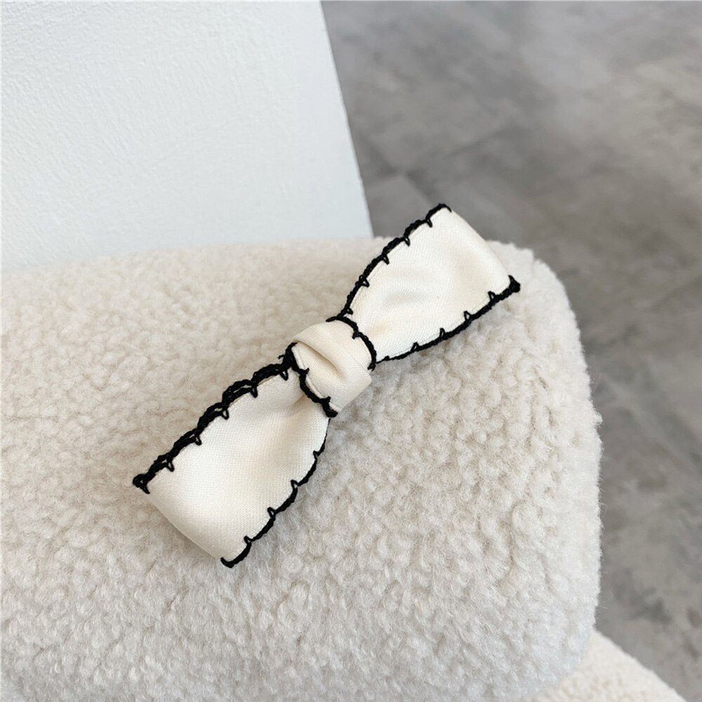 Accesorios para el cabello para niña y mujer, Blanco Simple de , diadema negra, pinza para el pelo, capucha para el pelo coreana: 5