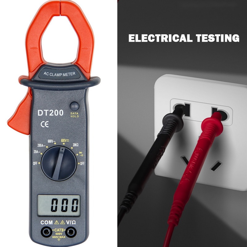 DT200 Multimeter Mini Digital Clamp Meter AC/DC Voltage AC Current 600v True RMS Multimeter Capacitance Electrical Megger Tester