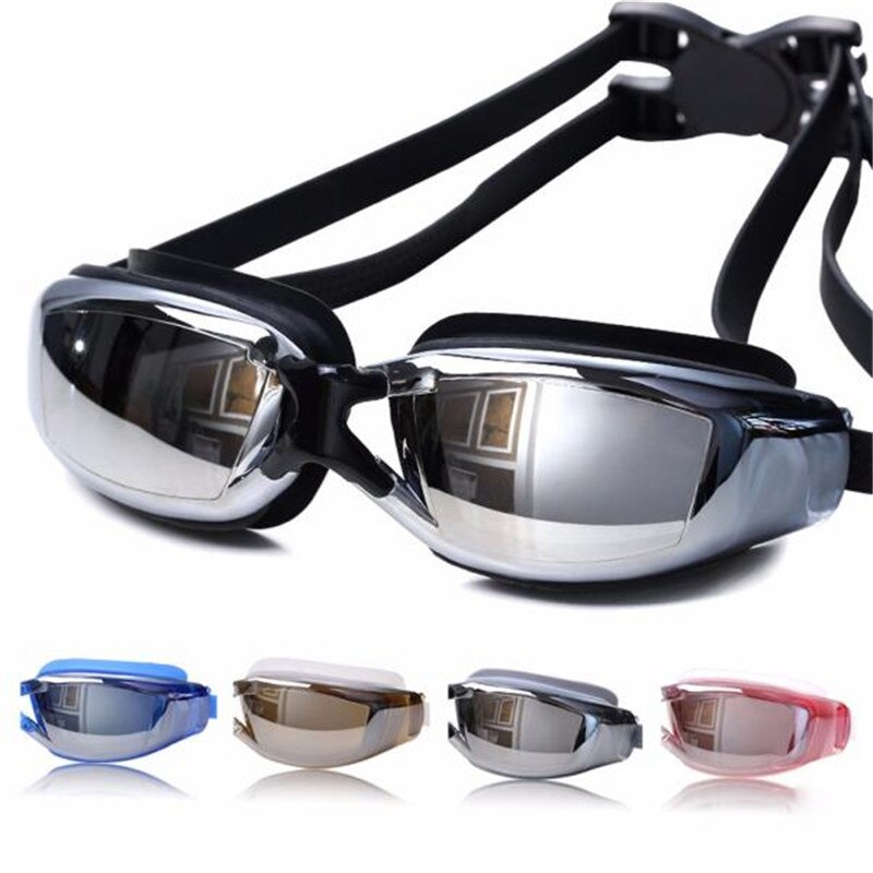 Svømmebriller svømmebriller voksne vandtætte uv-beskyttelsesjusterbare briller oculos espelhado poolbriller