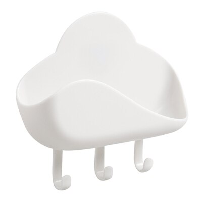 Sky-form sæbeboks punch-fri nøgleholder hjem opbevaring fade badeværelse køkkenholder bakke tilbehør badeværelse gadgets: Hvid