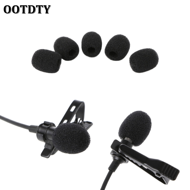 Ootdty 5x runde ball lavalier mikrofon skum frontrute svamp frontruter 6mm åpninger
