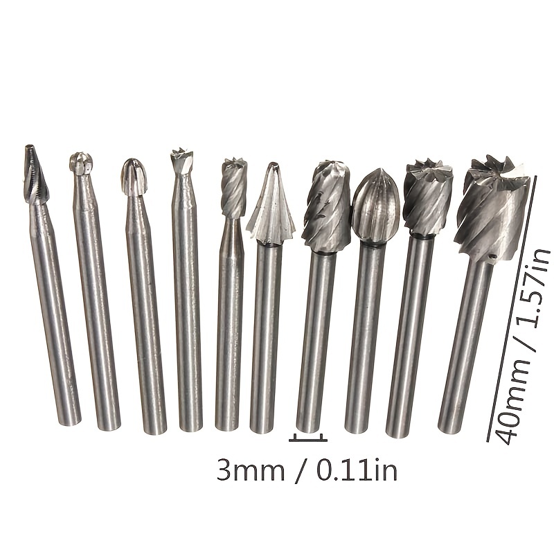 10 stks Set Houtbewerking Carving Frees Voor Dremel Rotary Frezen Rotary File Cutter Houtsnijwerk Gesneden Mes Cutter Tool
