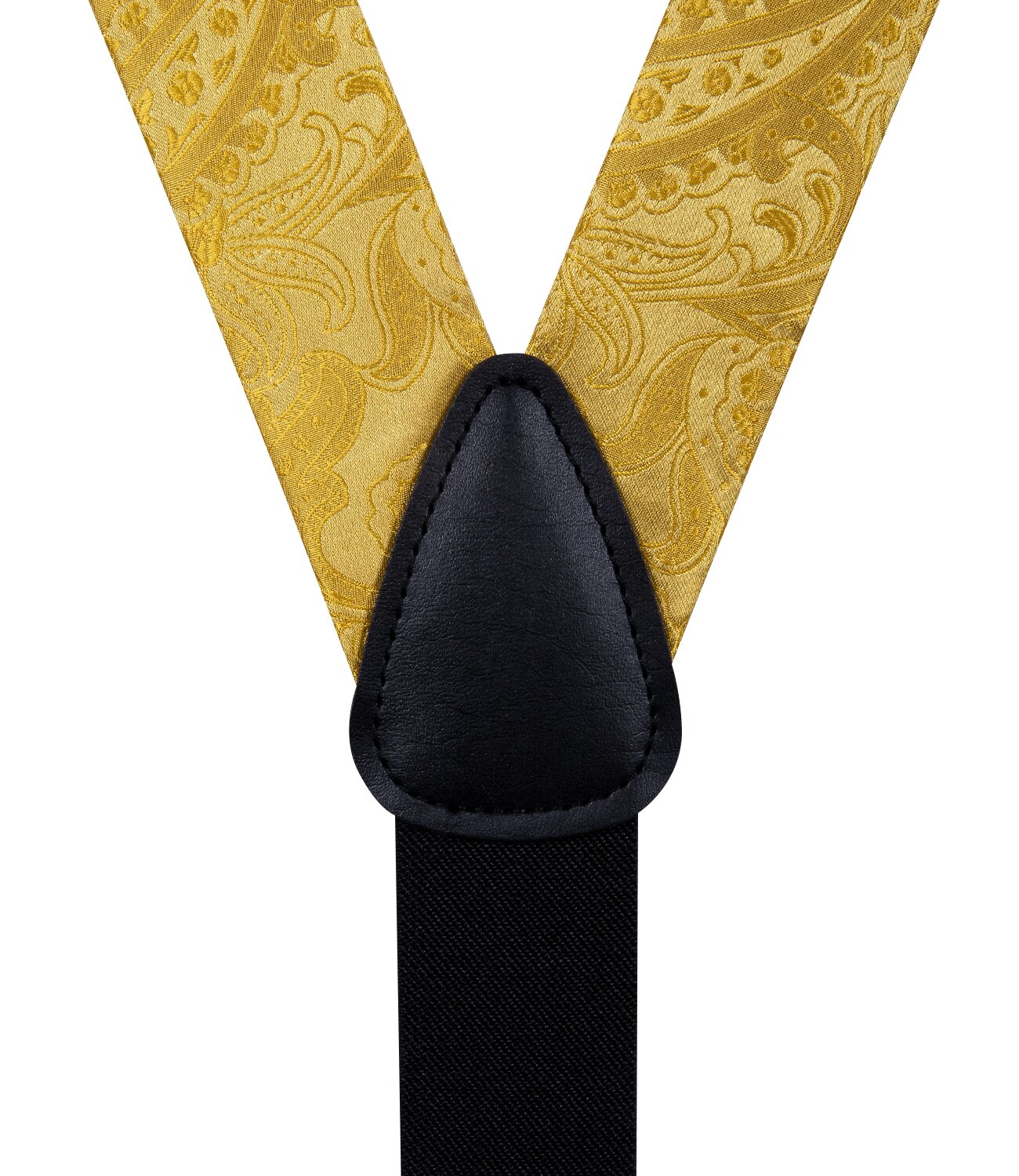 Luxury Yellow Men's Suspenders Silk Elastic 6 Clips Braces Wedding Party Accessories Men Y-back Suspenders Bow Tie Set DiBanGu