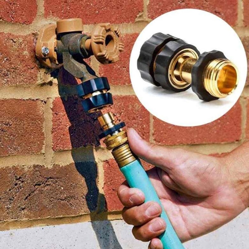 1 par de conectores de manguera de agua macho hembra de latón de 3/4 "de conexión rápida de manguera de jardín Universal