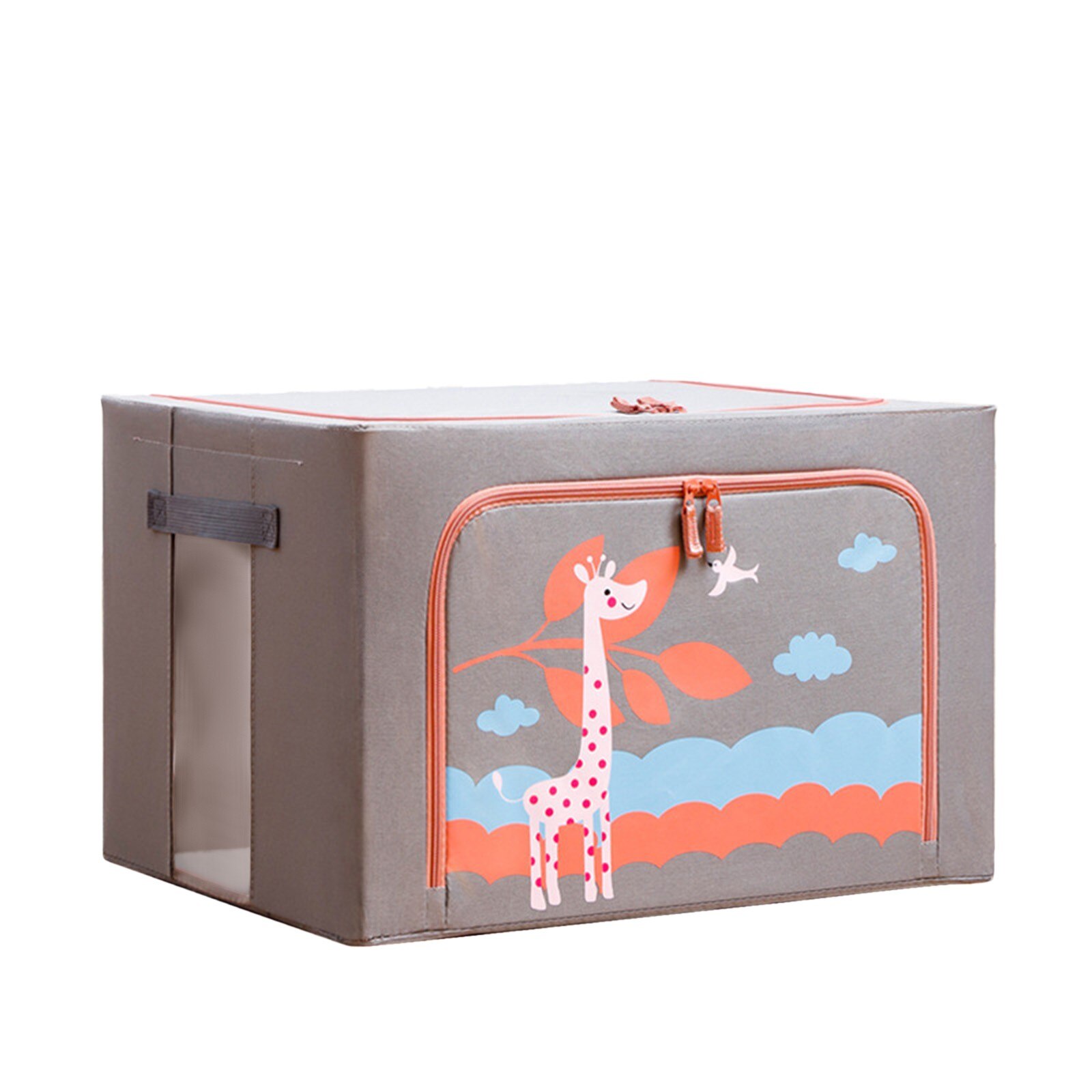40# Foldable Storage Box Large-capacity Rectangular Organization Linen Fabric With Zipper Moisture-proof Toys Quilt Storage Box: D