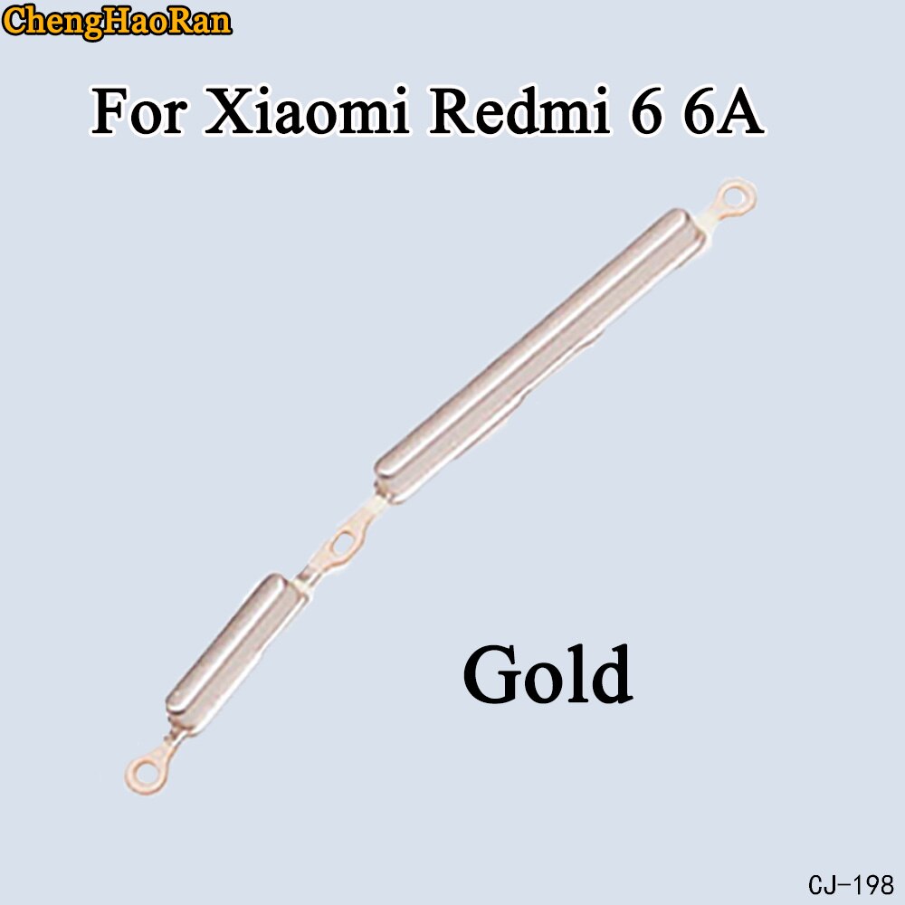 ChengHaoRan 1Pcs Side Button Power On Off Volume Button For Xiaomi Redmi 6 6A Replacement Repair Parts Gold/Grey/Blue/Pink: 6 6A-Gold