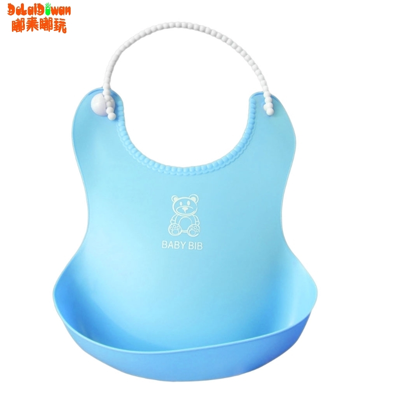 Baby Infant Toddler Waterproof Silicone Bib Infants Feeding Lunch Roll-up Apron BPA free