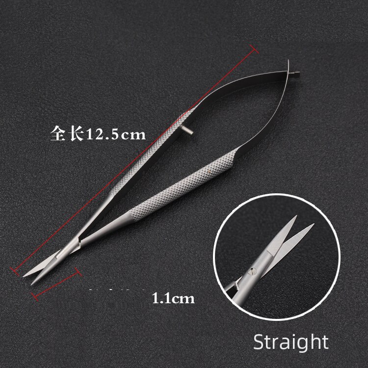 Tandsaks i titanium/rustfrit stål, oftalmologiske instrumenter til øjenkirurgi, 12.5cm hornhindesakse: Rosenrød