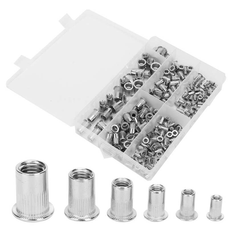 stainless steel insert for hardware repair tools thread repair kit Stainless Steel Rivet Nut Set Mixed Flat Head Insert