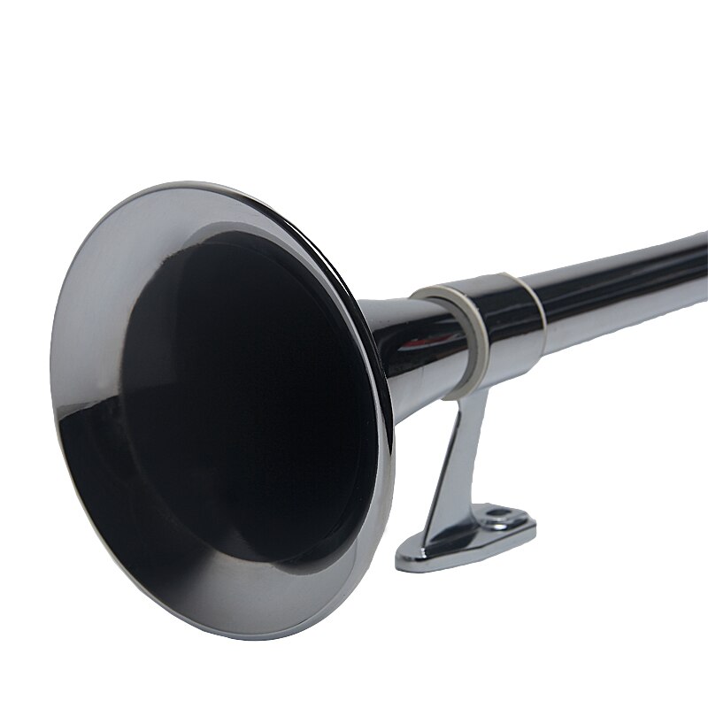 150dB Chrome 28" Rectangle Trumpet Air Horn For Semi Truck, Train Horn, RV – 12V/24V With Installation Kit