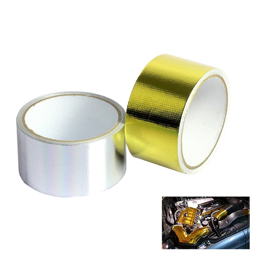 Universial Golden Aluminiumfolie Tape 5 Meter Warmte-isolatie Aluminiumfolie Voor Auto Motor Inlaattraject Turbine