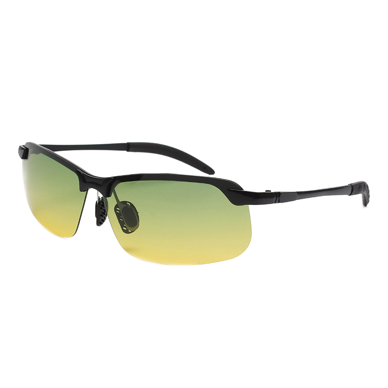 Photochromic Sunglasses Men/Women Polarized Driving Glasses Change Color Anti-Glare Day Night Vision Driving Fishing Sun Glasses: GRAY / black