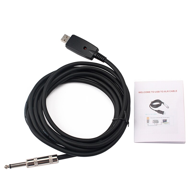 10FT USB Guitar Cable to 1/4 Inch TS Mono Jack Connector Cord,Adapter for Instruments Recording Singing