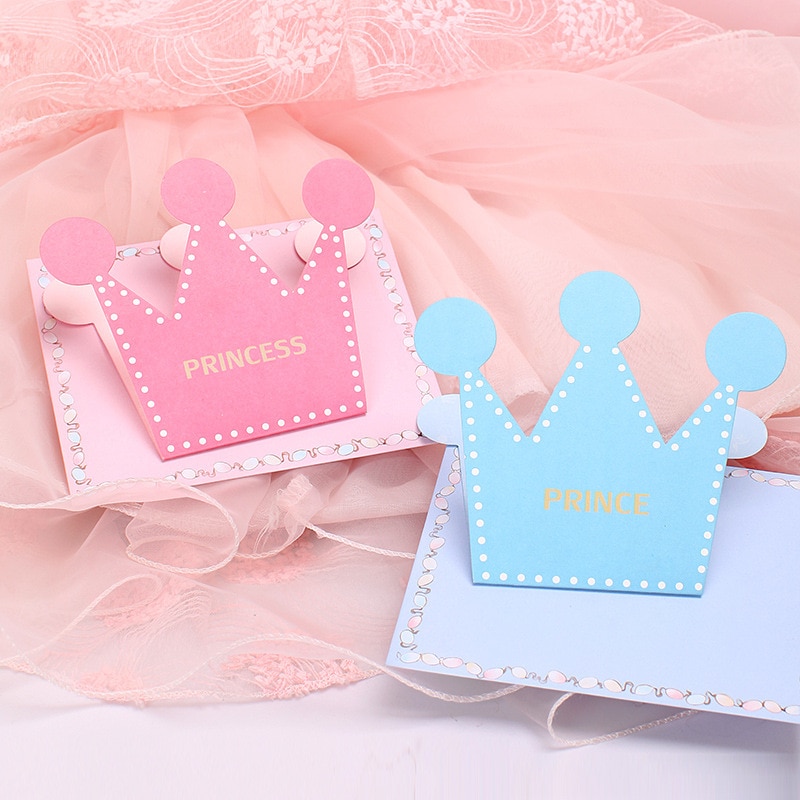 10 stücke Krone Prinzessin Prinz Papier Karte Einladungen Gruß Karte Baby Dusche freundlicher Geburtstag Partei Liefert Hochzeit Dekor