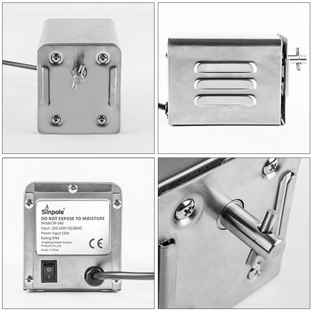 15W 70kgs Pig Lamb Goat Chicken Charcoal BBQ Grill Outdoors Roaster Spit Rotisseries Cooking Electric Motor Stainless Steel