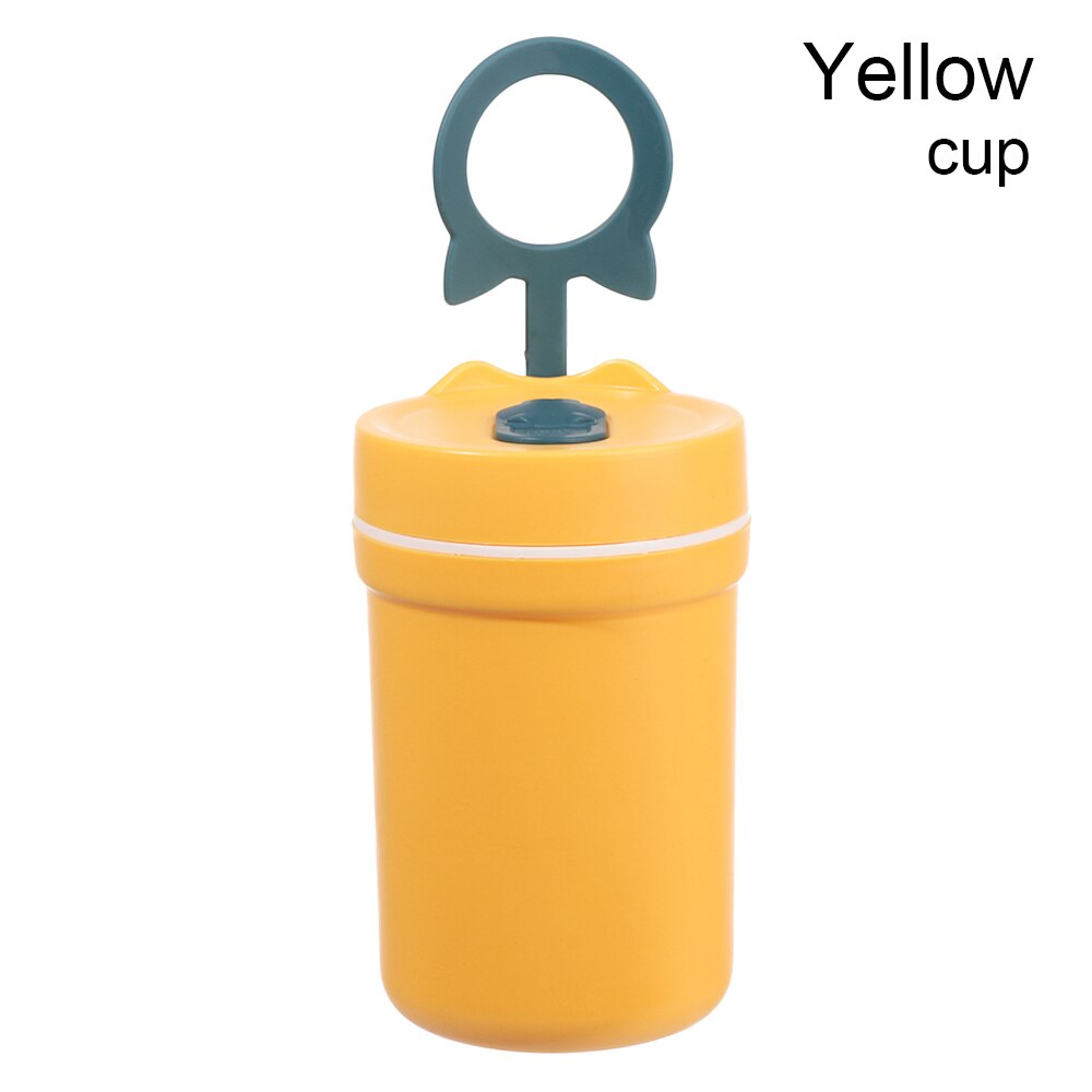 Lunch Box Children Student Food Container Wheat Straw Material Leak Proof Microwave Dinnerware Portable Bento Box With Compartme: cup yellow