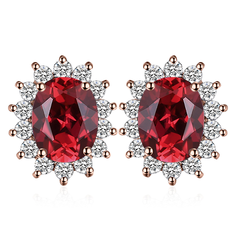 Jewelrypalace Gemaakt Blue Sapphire Ruby 925 Sterling Zilveren Stud Oorbellen Natuurlijke Amethist Granaat Peridot Topaz Prinses Diana: GRIJS