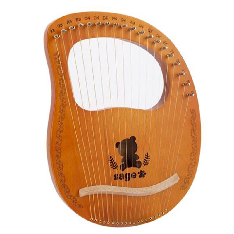 ARPA de Lira de caoba, 19 cuerdas, instrumento de cuerda con llave de afinación para amantes de la música principiantes, Etc.: Chocolate