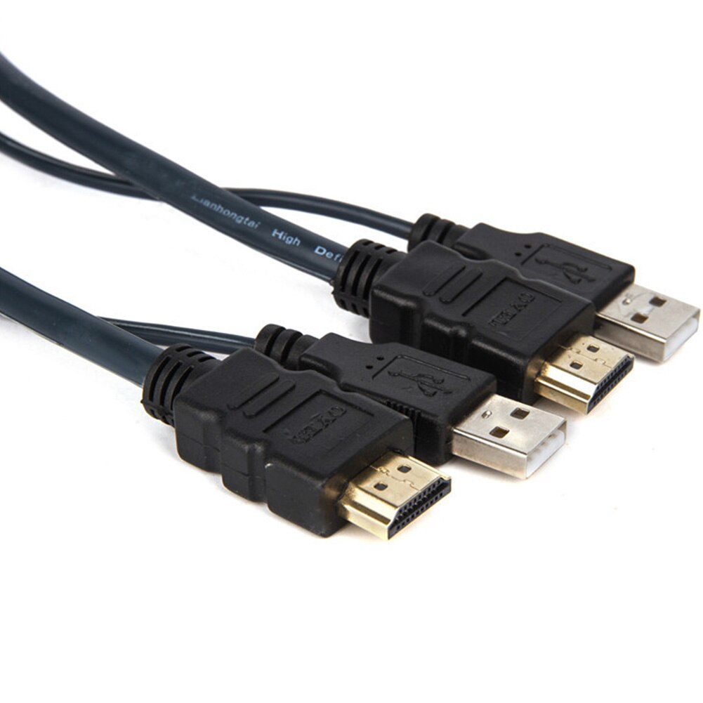 2 Port HDMI Toetsenbord Muis Met Kabels Knop Accessoires Splitter Box Plug En Play USB Desktop Controller Computer KVM Switch