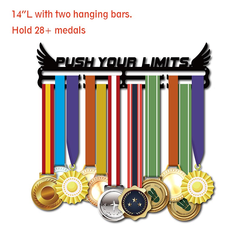 Heavy duty medalje bøjle sports medalje display bøjle medalje holder til løb, cykling, svømning, marathon medaljer: Skubbe dine grænser