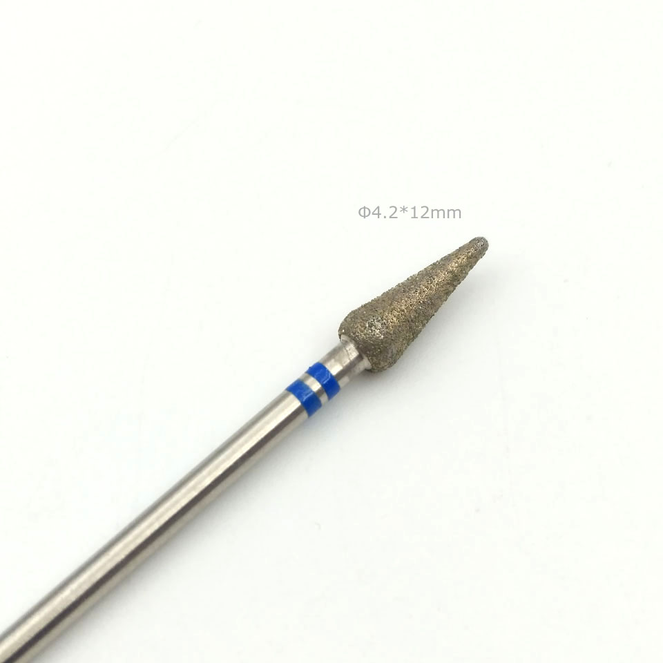 HYTOOS-broca de diamante cónica para uñas, fresas rotativas de 3/32 pulgadas para manicura, accesorios de taladro, Tools-MD0412D de belleza para uñas