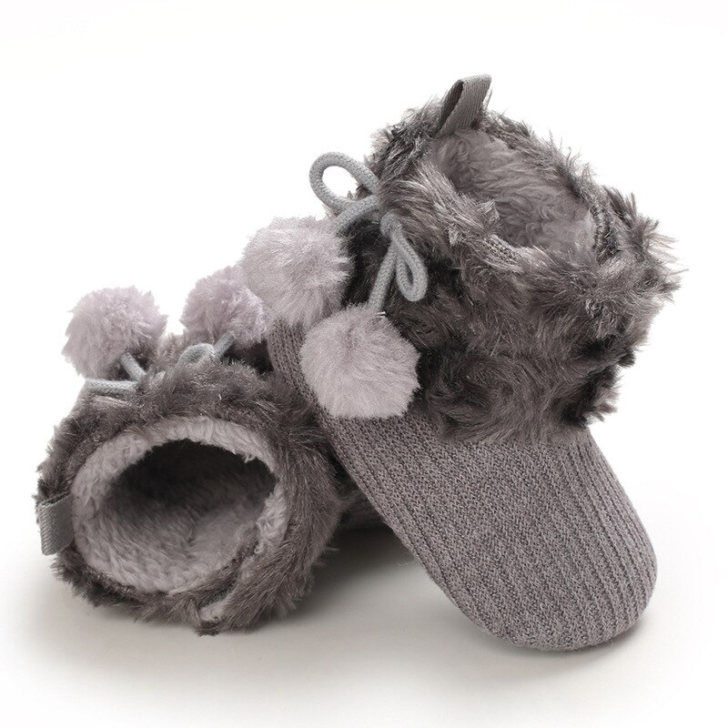 Baby Eerst Wandelaars Baby Peuter Winter Warme Zachte Gebreide Pluche Laarzen Meisje Jongen Sneeuw Laarsjes Crib Warme Schoenen 0-18M