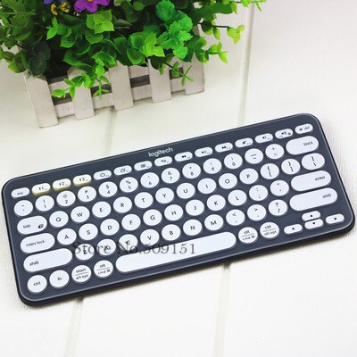 Silikone tastatur cover beskytter til logitech  k380 bluetooth multi-enheds tastatur vandtæt trådløs desktop støv hud film: Hvid