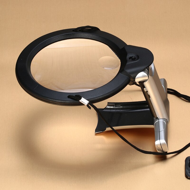Hands Free LED Loupe Lighted 5X 2.5X Reading Magnifier Neck Wear Magnifying Glass For Seniors Sewing Embroidery