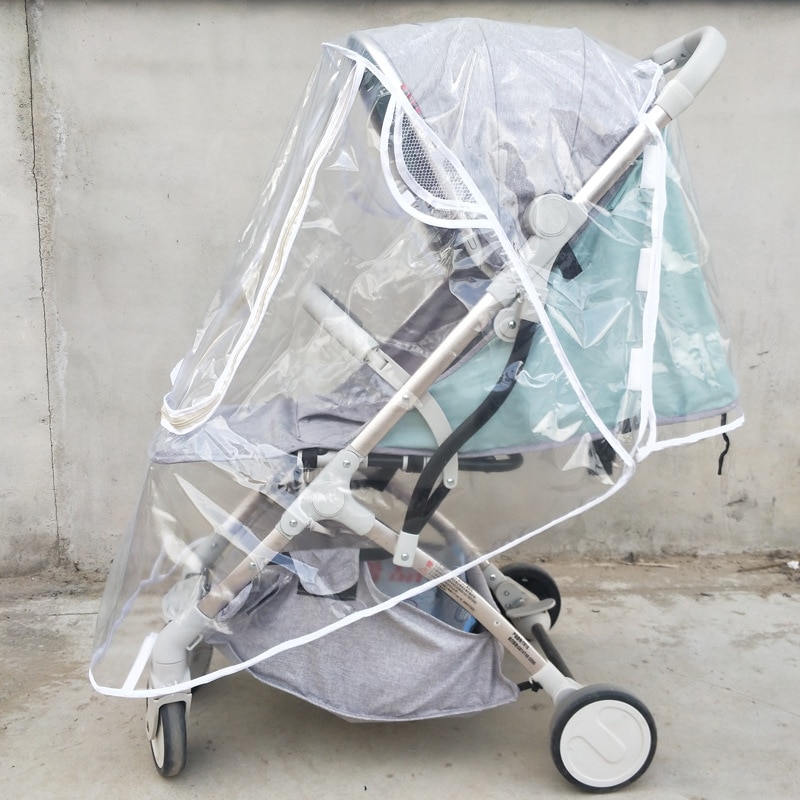Universal barnevogn regnslag vogn vindtæt betræk baby vogn paraply bil regnslag varmt betræk børne bil regnfrakke: L-med ovenlys