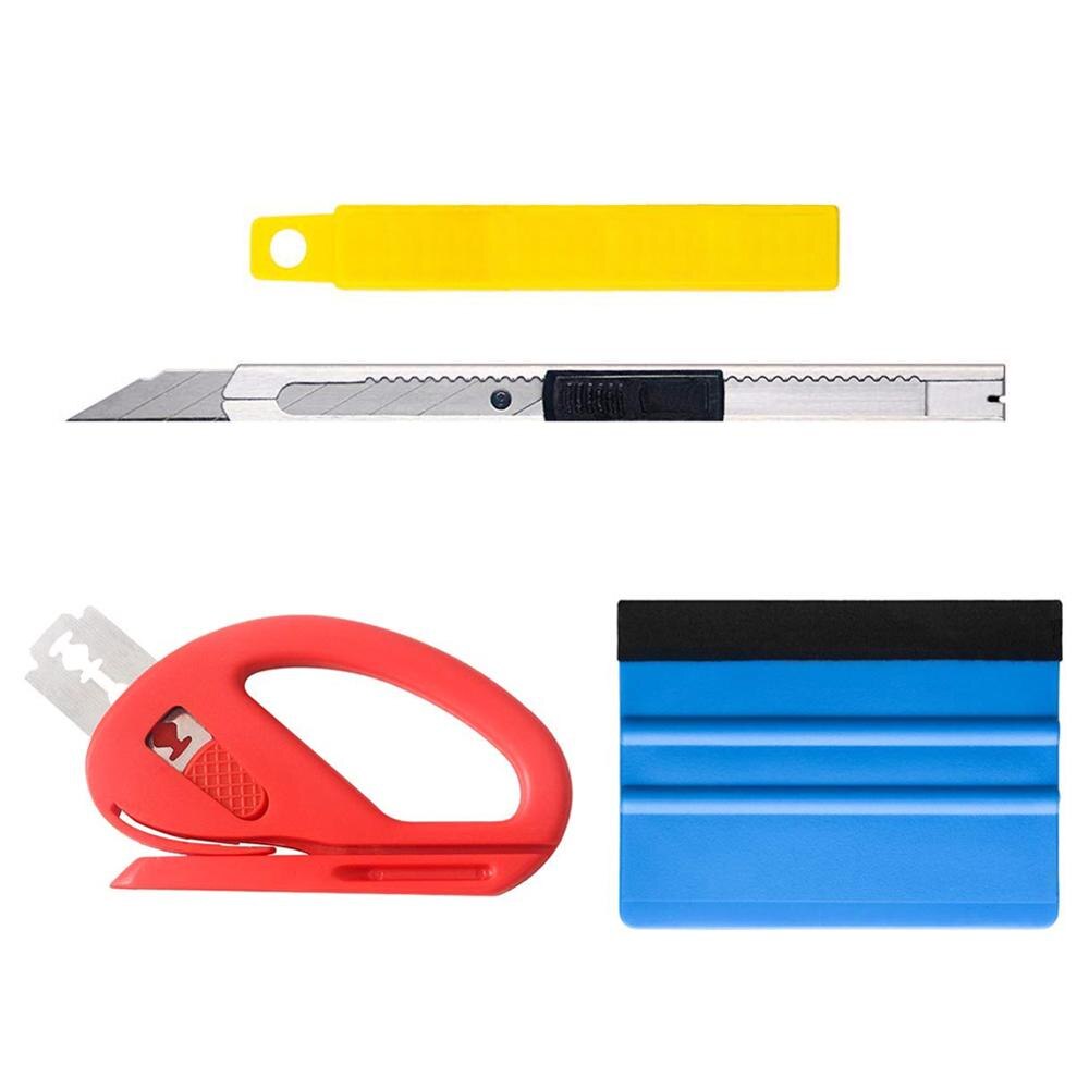 3/4Pcs Car Window Tint Tool Squeegee Scraper Tools Vinyl Wrap Film Sticker Wrapping Tool