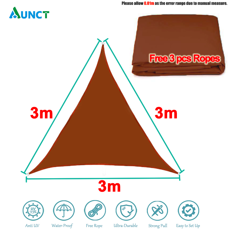 Brown Waterproof Sun Shade Sail All size Square Rectangle Triangle Garden Terrace Canopy UV-Block Shade Camp Hiking Yard Awnings: Dark Grey