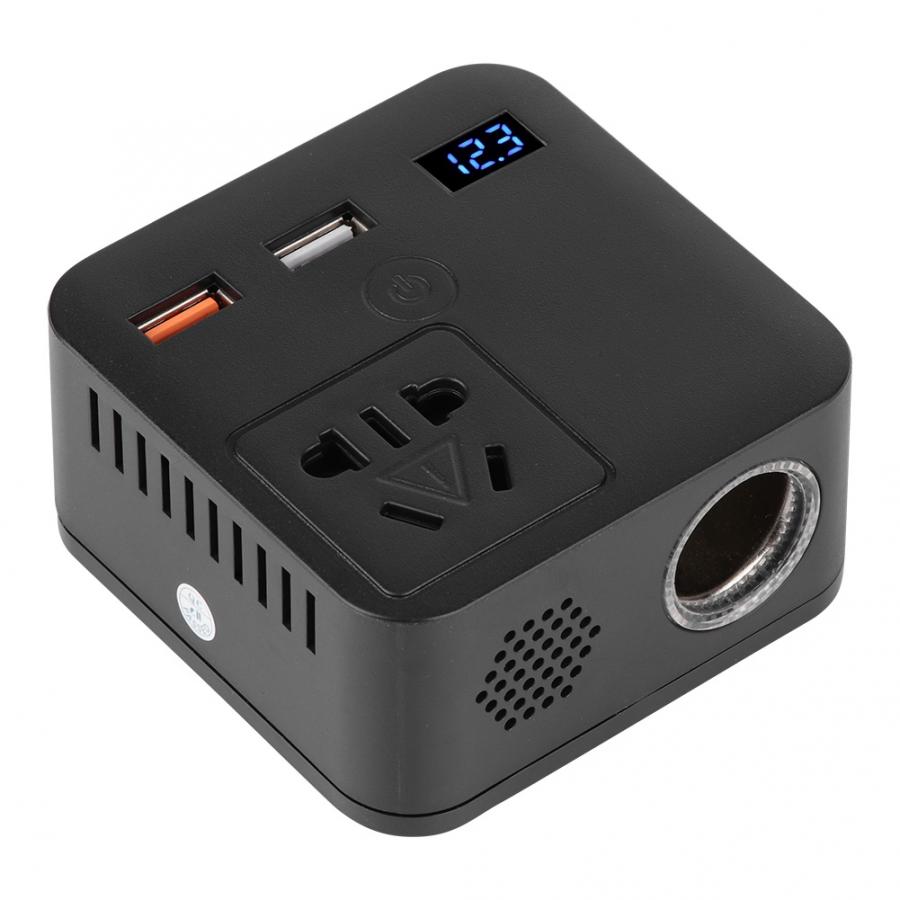 150w bil växelriktare spänning kraftomvandlare transformator  qc3.0 usb laddare 12v to 220v