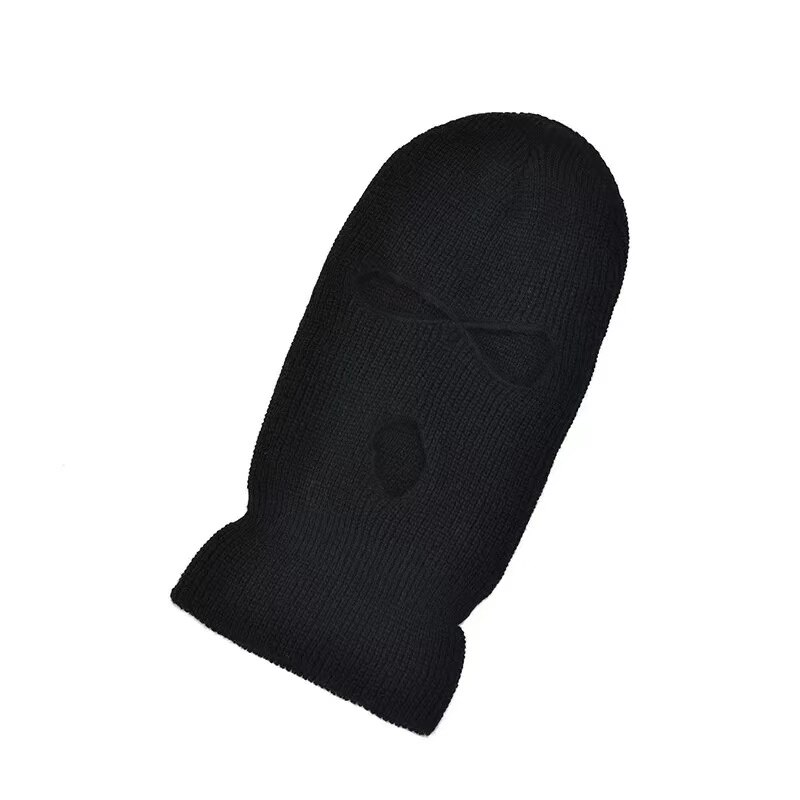 Ski Mask Knitted Face Cover Winter Balaclava Full Face Mask for Winter Outdoor Sports CS Winter Three 3 Hole Balaclava Knit Hat: black