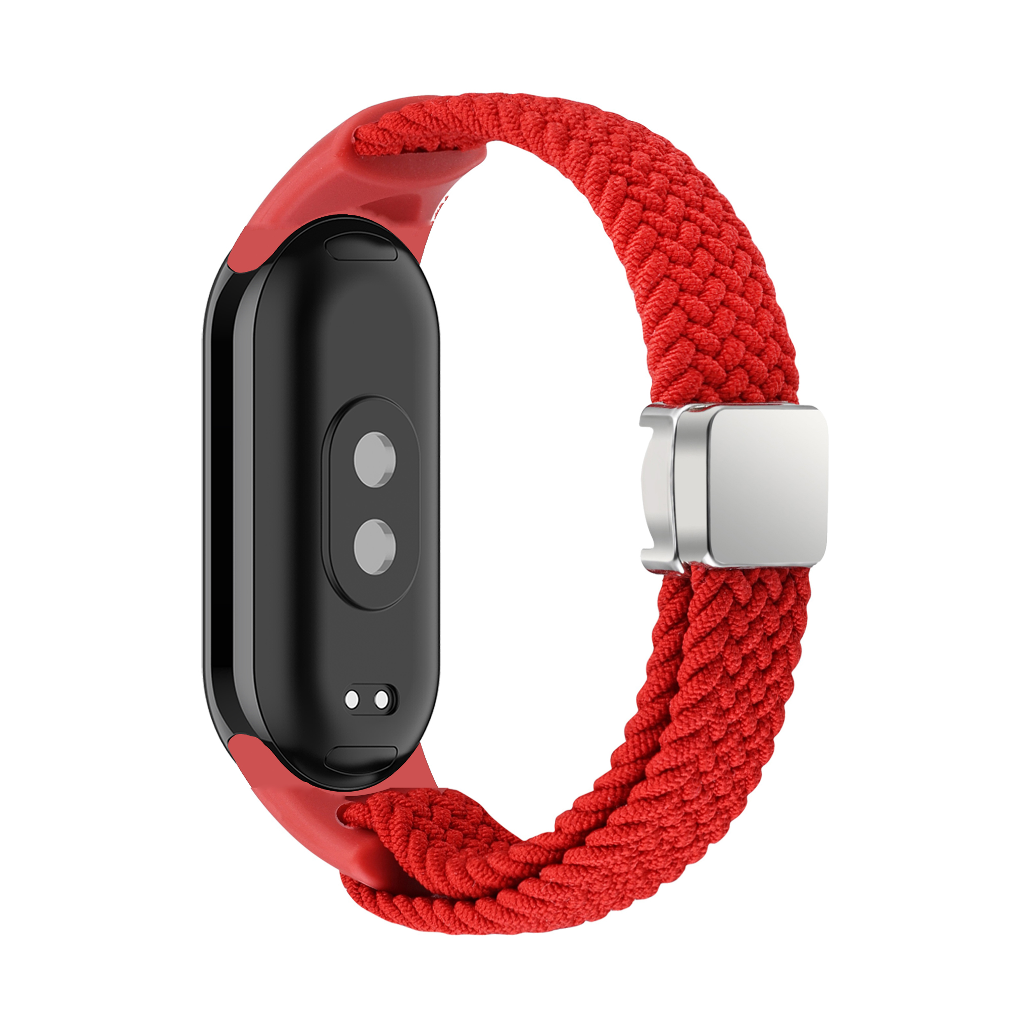 Correa trenzada para Xiaomi Mi Band 9 y 8, accesorio de nailon magnético, repuesto de pulsera, NFC: Púrpura verde / 12 mm