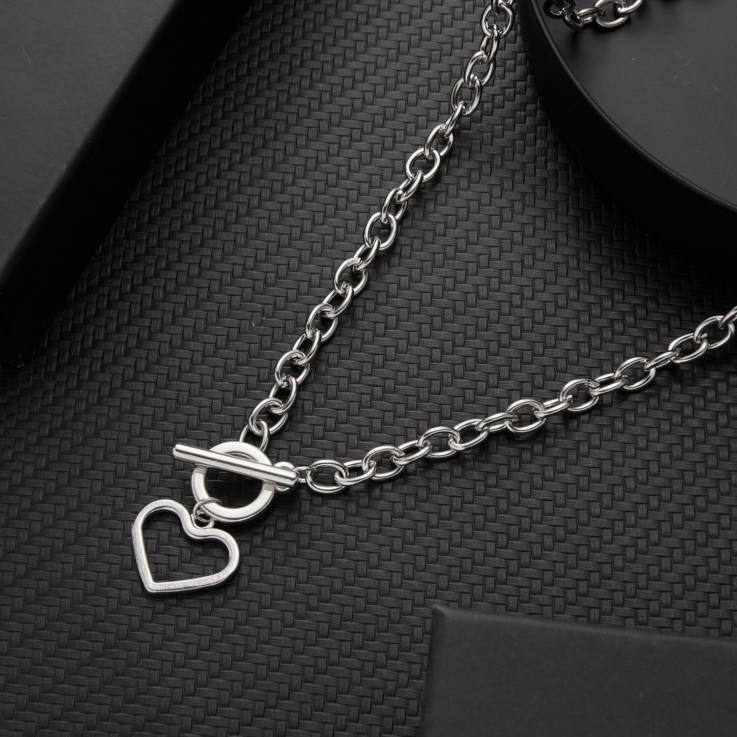 Collar de corazón de perlas para mujer, gargantilla de cadena de clavícula, joyería , de ,: NC22Y0082-1