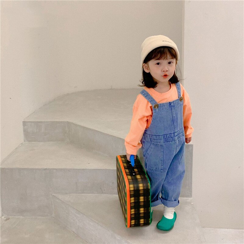 frühling Jungen Und Mädchen lässig Denim Overall Koreanische stil verlieren Alle-spiel Strumpf Hosen Für freundlicher freundlicher