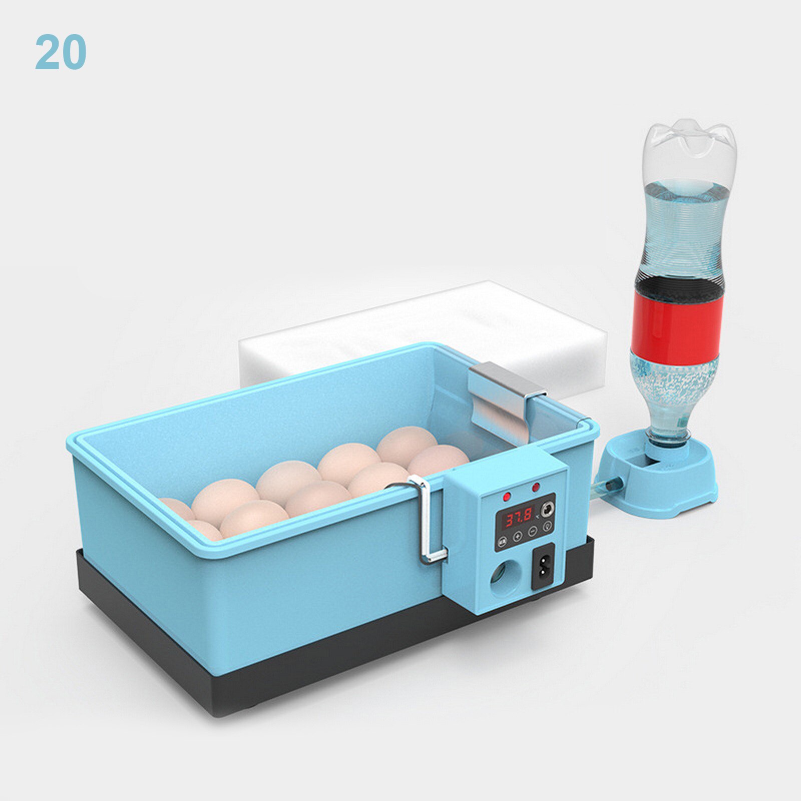20-66 Eggs Incubator Brooder Bionic Waterbed Goose Duck Quail Pigeon Poultry Brooder Automatic Farm Hatchery Tool: 20 eggs