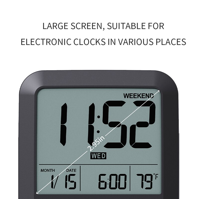 JFBL Portable Travel Alarm Clock Rectangular Student Bedside Clock Large Screen Display Silent Digital Electronic Clock