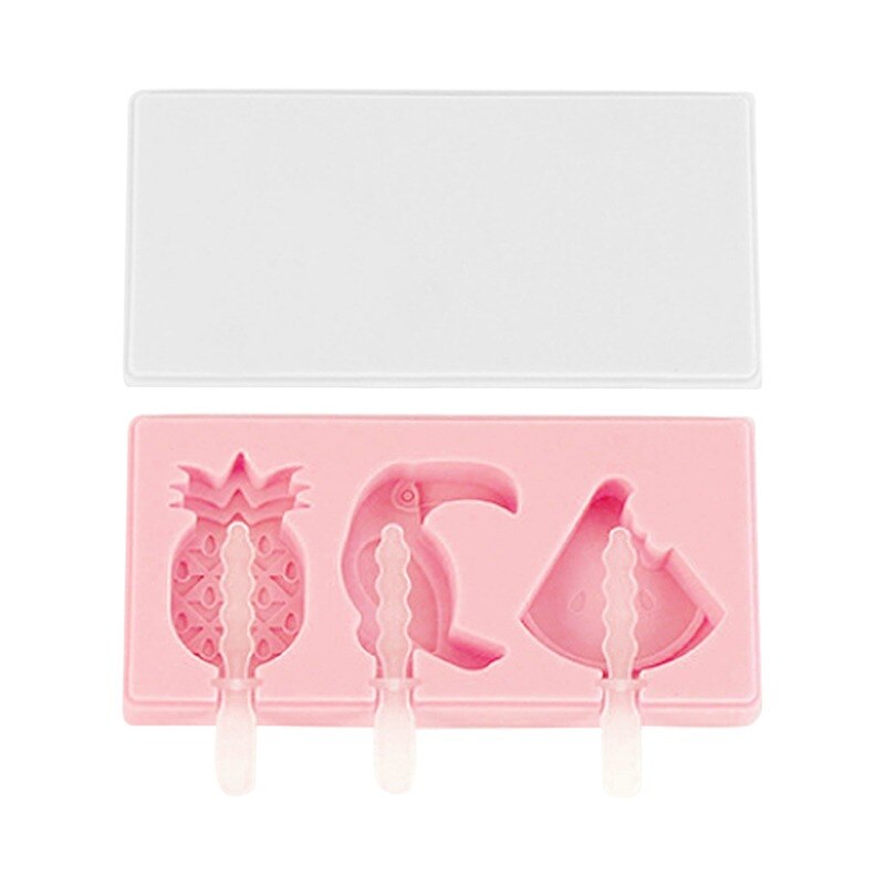 Silicone Ice Cream Mold DIY Homemade Wooden Stick Freezer Juice Forms For Ice Cream Tray Popsicle Barrel Maker Ice Cream Tools: Style A 3