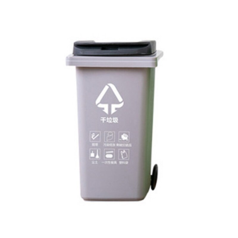 Mini Desktop Trash Household Cute Mini Trash Can Wet And Dry Classification Trash Basket Save Space Home Office Storage 4 Colors: Grey