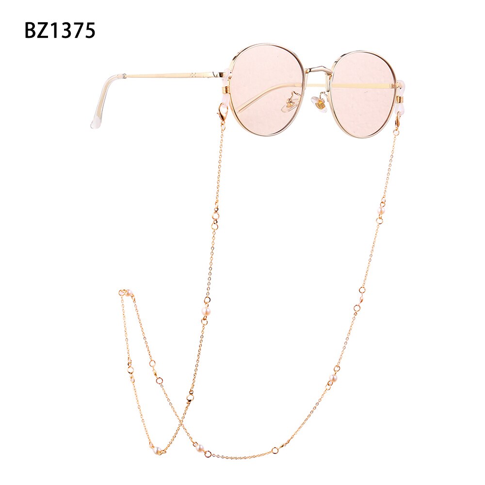 70cm damesbrilkettingen zonnebril leesbril kralen ketting blad brillen koordhouder goud zwart nekband touw: Bz1375