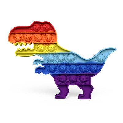 Fragola Push Bubble Fidget giocattoli giocattolo Antistress per adulti PopIt Antistress morbido Squishy regalo Antistress scatola regalo Antistress: colorful dinosaur