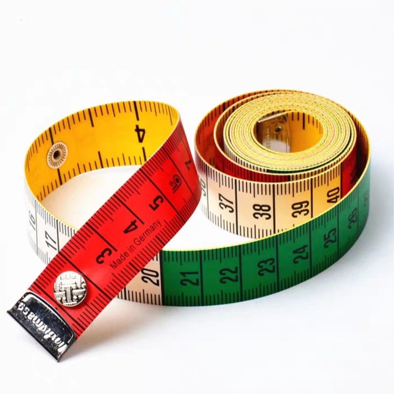 150 cm Duitsland Zacht Meetlint Kleermaker Tape met Drukknopen Lichaam Meten Liniaal Handwerken Naaigereedschap