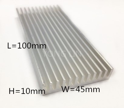 2 pièces en aluminium heatsink45 * 10-100mm/radiateur en aluminium/ailettes de réfrigération/dissipateur thermique électronique/dissipateur thermique à LED/dissipateur thermique ic