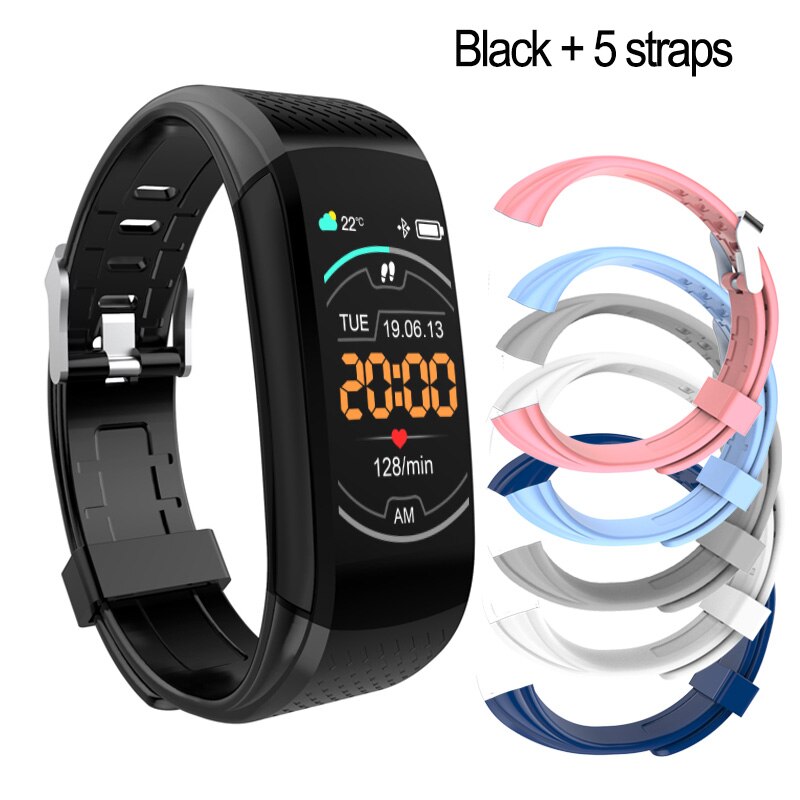 Per il Fitness Braccialetto Ip67 Impermeabile Inseguitore di Fitness Braccialetto Intelligente di Pressione Sanguigna Frequenza Cardiaca Elettronico Intelligente Della Vigilanza Della Fascia Per Lo Sport: Add 5 straps