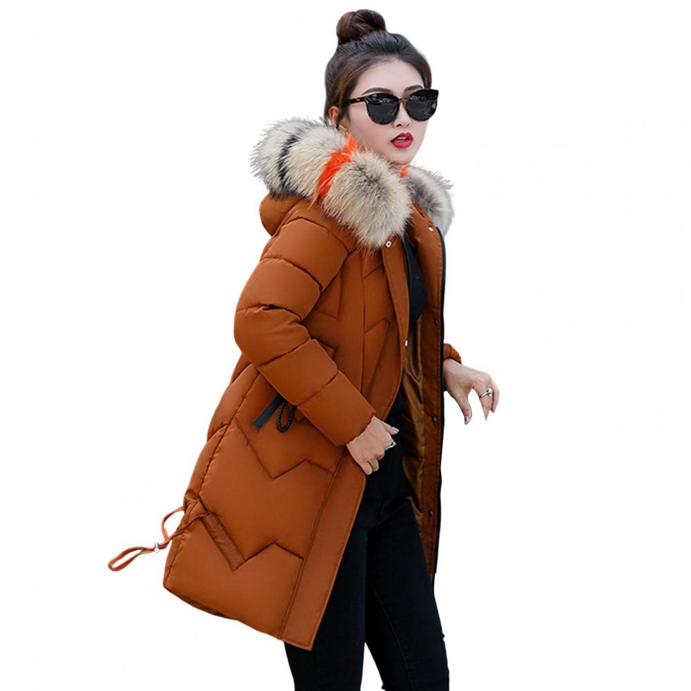 Geacă de iarnă pentru femei, parka, cu glugă, lungă, de culoare solidă, rezistentă la vânt, parka: M / Albastru