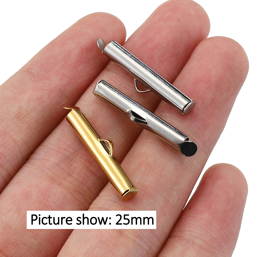 20 piezas de tubos deslizantes de acero inoxidable de 6-40mm, tapas de extremo deslizante, tubo de engarzado para cuentas de semillas, cinta de sujeción, fabricación de joyería DIY