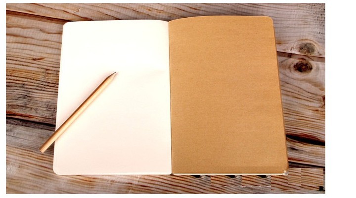A5 a6 dobbelt omslag skitsebog notesbog notesblok, kraft skitsebog til maleri tegning dagbog journal